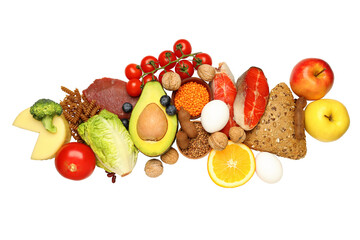 PNG, Different grocery isolated on white background