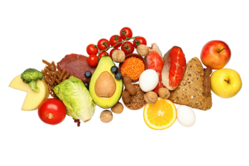 PNG, Different grocery isolated on white background