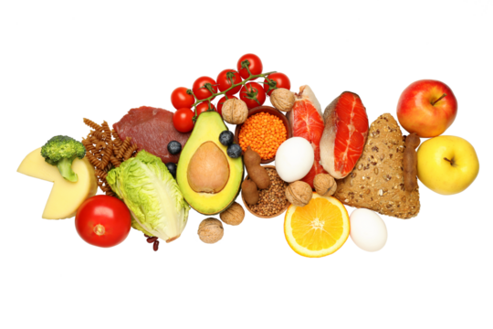 PNG, Different grocery isolated on white background