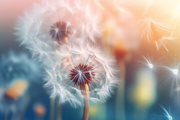 Delve into the delicate beauty of a dandelion captured against a profound black background.