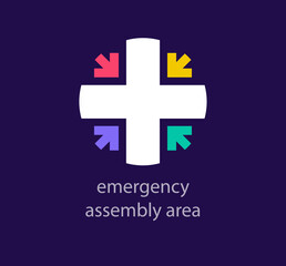 Obraz premium Creative plus sign logo design. Unique design color transitions. Unique health rally arrow logo template. vector