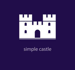 Simple castle logo design. Unique old ancient castle template. vector