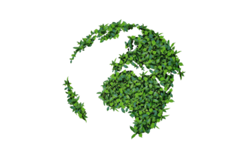 Double exposure world tree environmental concept Isolated on clean background	
