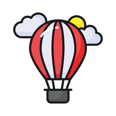 Obraz premium Creatively designed vector of hot air balloon, enjoy the adventure of hot air ballooning