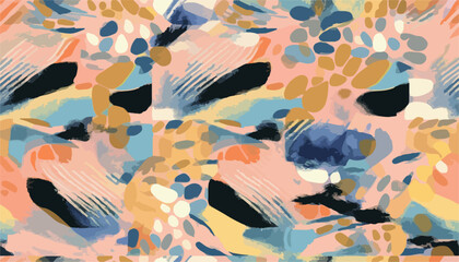 Abstract hand drawn artistic pattern. Collage contemporary print. Fashionable template for design