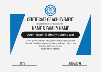 It’s a modern certificate template. Size–11.69×8.27 * Professional and clean. * Easily Customizable and Editable. * CMYK color mode and free font used.