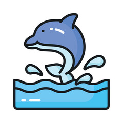 Check this creatively designed icon of dolphin in modern style,