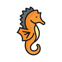 Customizable vector of seahorse in trendy style, Hippocampus marine fish icon