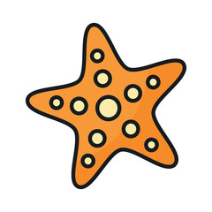 Starfish vector design in modern style, isolated on white background