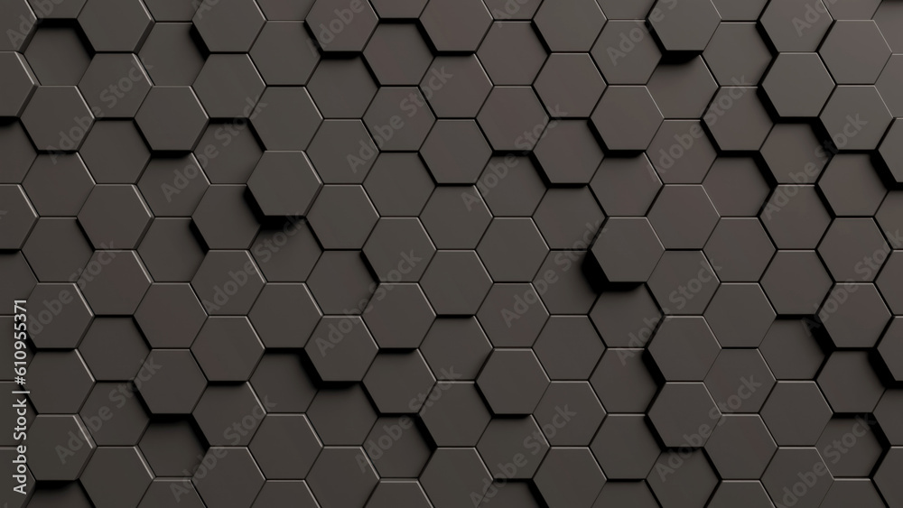 Poster 3d rendering of abstract dark geometric background.