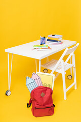 Concept of school and education and different accessories for school