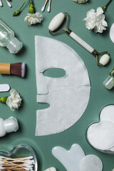 Concept of face and skin care with cosmetic mask