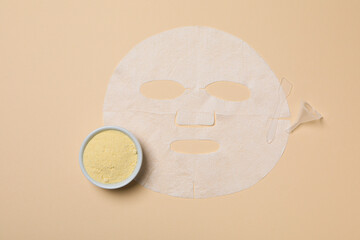Concept of face and skin care with cosmetic mask