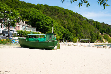 Boat on the beach. Ship.