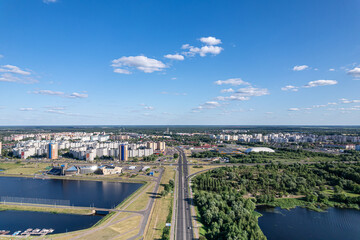 Obraz premium The city of Brest from a height 