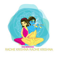 Hindu god and goddess Radha Krishna religion concept.