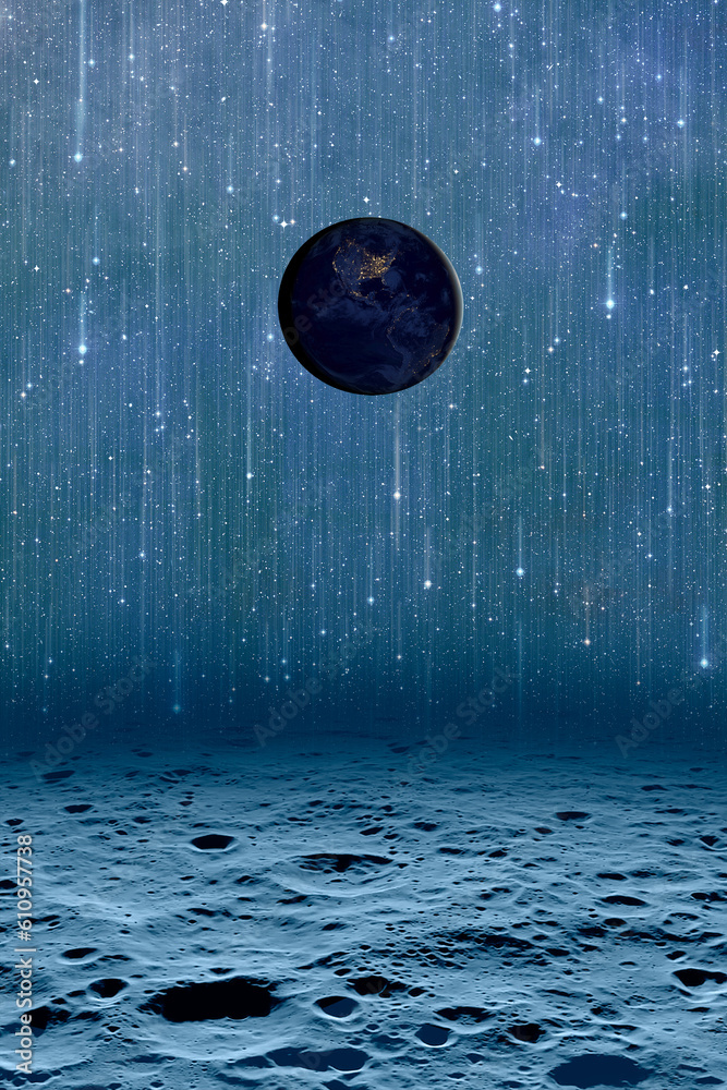Aufkleber the earth as seen from the surface of the moon 