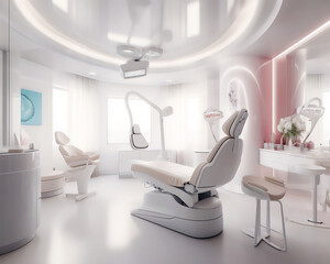 Light interior of a modern dental office