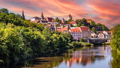 Fototapeta na wymiar Panoramic view of the city of Bernburg in Saxony-Anhalt