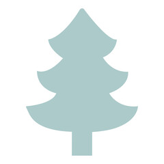 Fir tree icon set, simple style