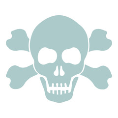 Crossbones and skull death flat vector icon for apps and games