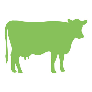 Cow graphic icon. Cow black silhouette isolated on white background. Vector illustration