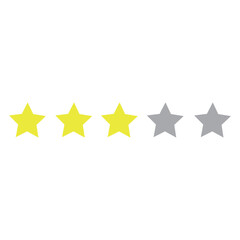 Five stars customer product rating review flat icon for apps and websites 