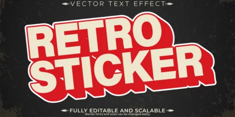  Retro sticker  text effect, editable 70s and 80s text style © QuillArtistry