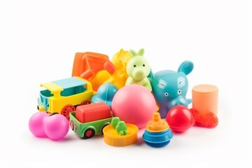 Children Toys Isolated on White Background Created with Generative AI