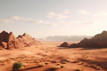 Fototapeta na wymiar A minimalist landscape with a scenic desert or canyon, Generative AI