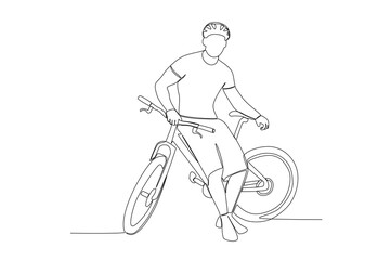 Vector oneline bicycle concept. simple line bicycle illustration.