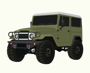 Offroad Car 4x4 Automotive Vehicle Vector Illustration