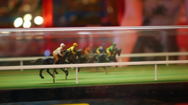 Retro Arcade Amusements Horse Racing Coin Operated Gambling Machine In A Casino
