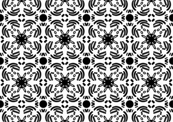 black and white seamless background, seamless pattern with black line of hand drawing repeat seamless pattern, design for fabric printing or wallpapers or vintage floor interiors
