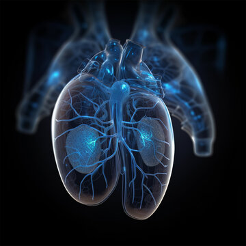 Medical visualization blue human liver