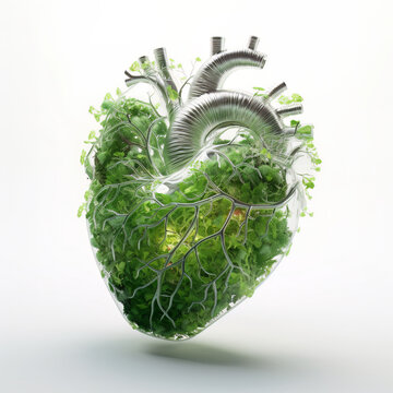 Nature human heart made of forest