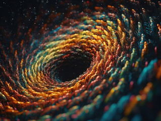Obraz premium Colorful Swirling radial vortex background golden particles and sparkles created with Generative AI technology