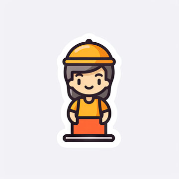recommend clip art: Female Sweeper Avatar: Modern Vector Line Art , Minimalist Avatar (Generative AI)