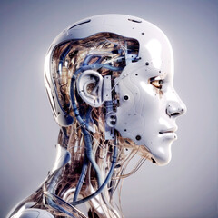 Obraz na płótnie Canvas android robot, future concept, generative ai