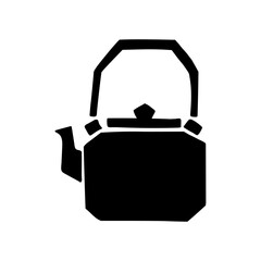Stylized retro teapot on a white background.
