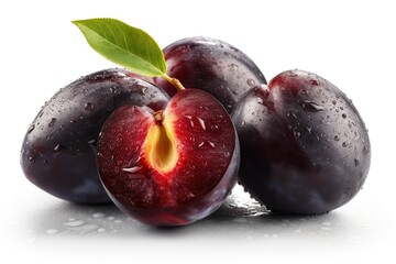 Obraz premium plums on white
