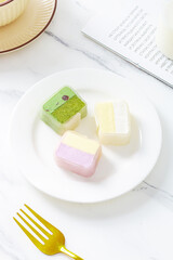BaiYu Roll Cake,mochi cake,White jade roll cake is a delicious pastry snack in China