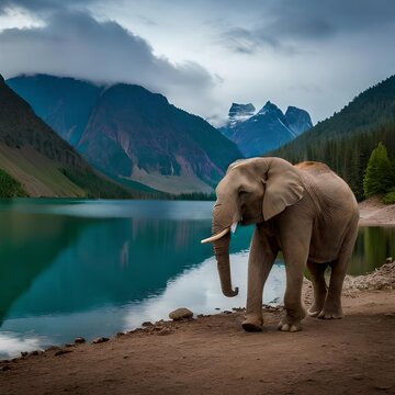 elephant in the water