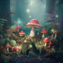 Fototapeta na wymiar Enchanting Mushrooms