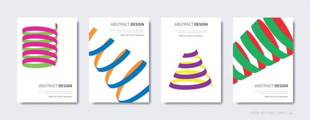 Minimal geometric design vector brochure cover set
