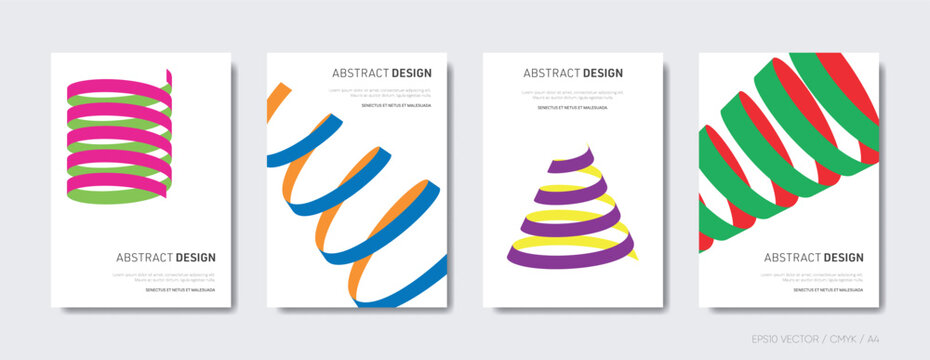 Minimal geometric design vector brochure cover set