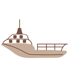 ferry big ship transportation hand drawn vector