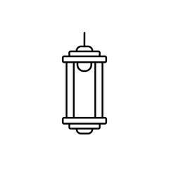 ramadan kareem lantern decoration line style icon vector illustration design