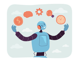 Man with hammer and huge hand holding vape vector illustration