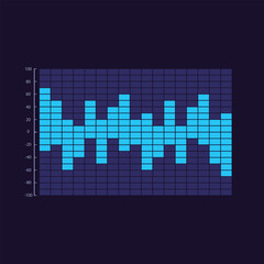 Bi-directional infographic chart design template for dark theme. Decision making. Editable infochart with vertical bar graphs. Visual data presentation. Myriad Pro-Bold, Regular fonts used